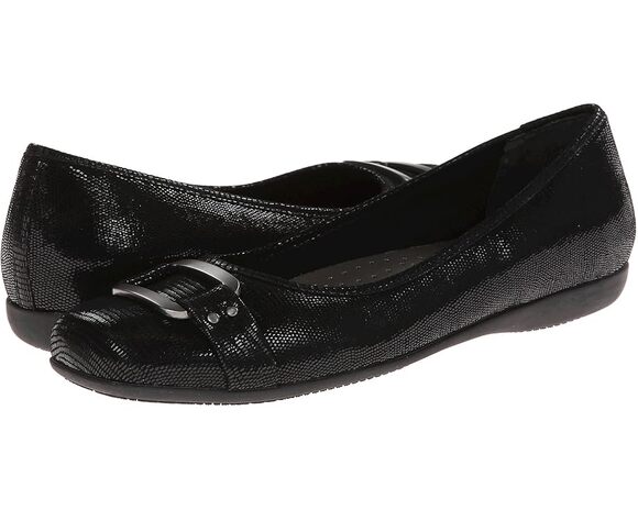 Trotters Shoes - Trotters Womens Sizzle Flats US 7 Narrow EU 37.5 Black Leather Slip On NWOB